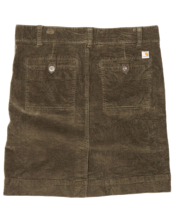 Gonna in velluto a coste da donna Carhartt US 8 Medium W32 cotone kaki