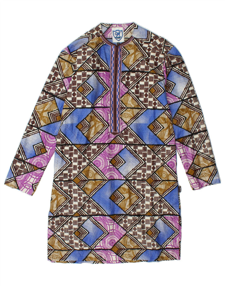 VINTAGE Womens Shift Dress UK 14 Medium Multicoloured Geometric Vintage Vintage and Second-Hand Vintage from Messina Hembry 