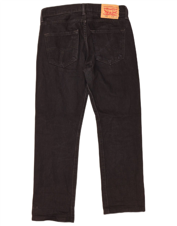 LEVI'S Jeans dritti da uomo 501 W30 L26 cotone nero