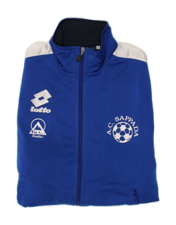 LOTTO Mens Graphic Tracksuit Top Jacket Small Blue Colourblock Polyester Vintage Lotto and Second-Hand Lotto from Messina Hembry 