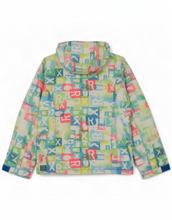 Roxy Giacca da sci con cappuccio da donna UK 14 Medium Multicolore Geometric