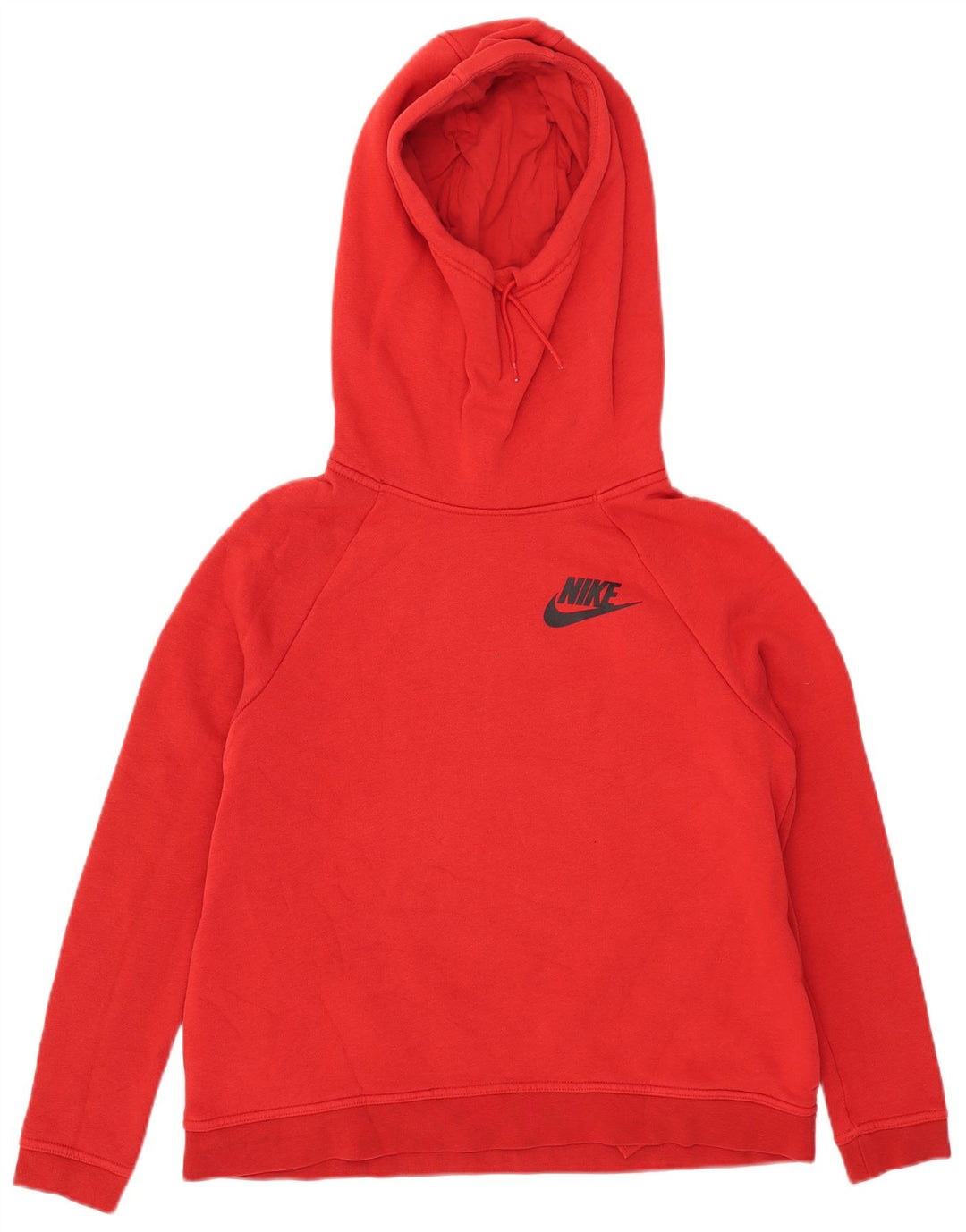Maglia con cappuccio da donna Nike UK 14 cotone rosso medio