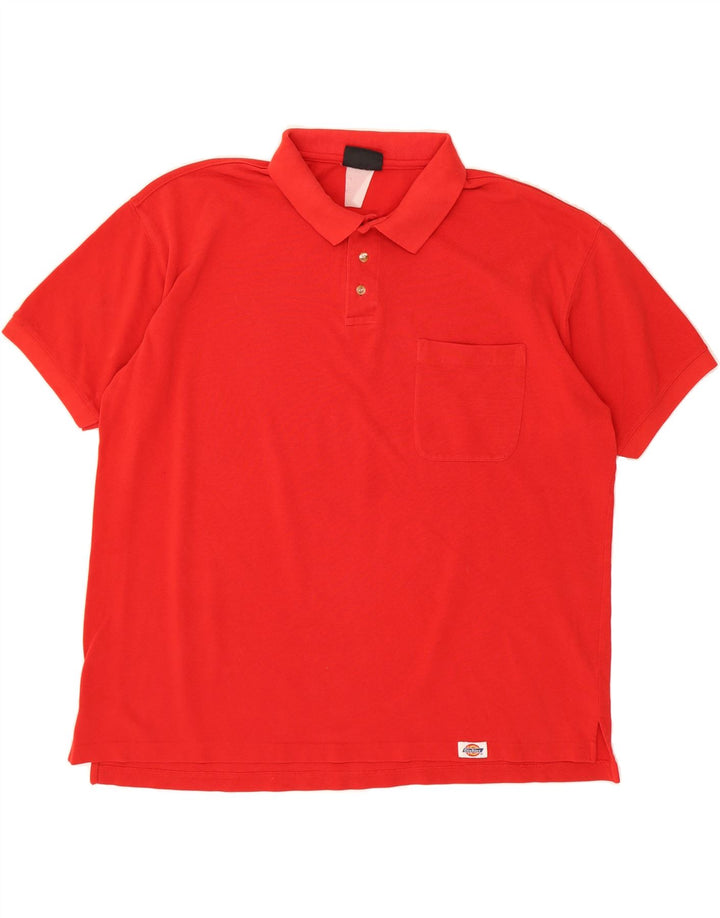 DICKIES Mens Polo Shirt 2XL Red Vintage Dickies and Second-Hand Dickies from Messina Hembry 