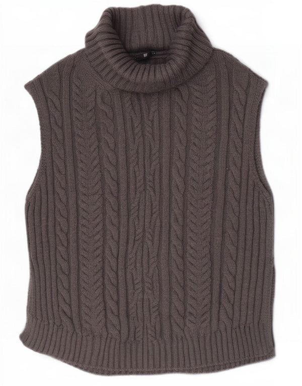 Canotta oversize da donna Marks & Spencer UK 10 piccola in acrilico grigio