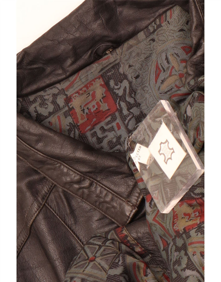 Gilet in pelle da uomo vintage IT 62 6XL Pelle nera