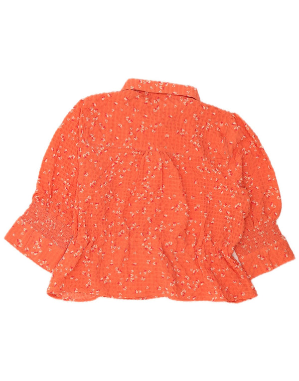 Camicetta da donna con maniche a 3/4 di French Connection UK 14 Arancione medio floreale