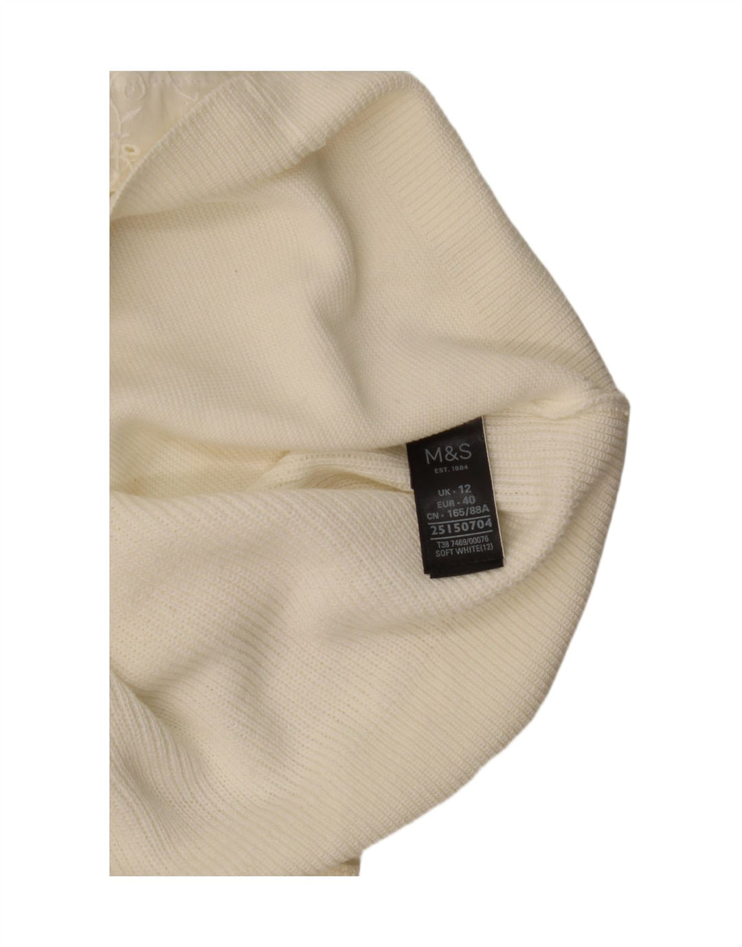 Maglione maglione con scollo a barca da donna Marks & Spencer UK 12 medio bianco