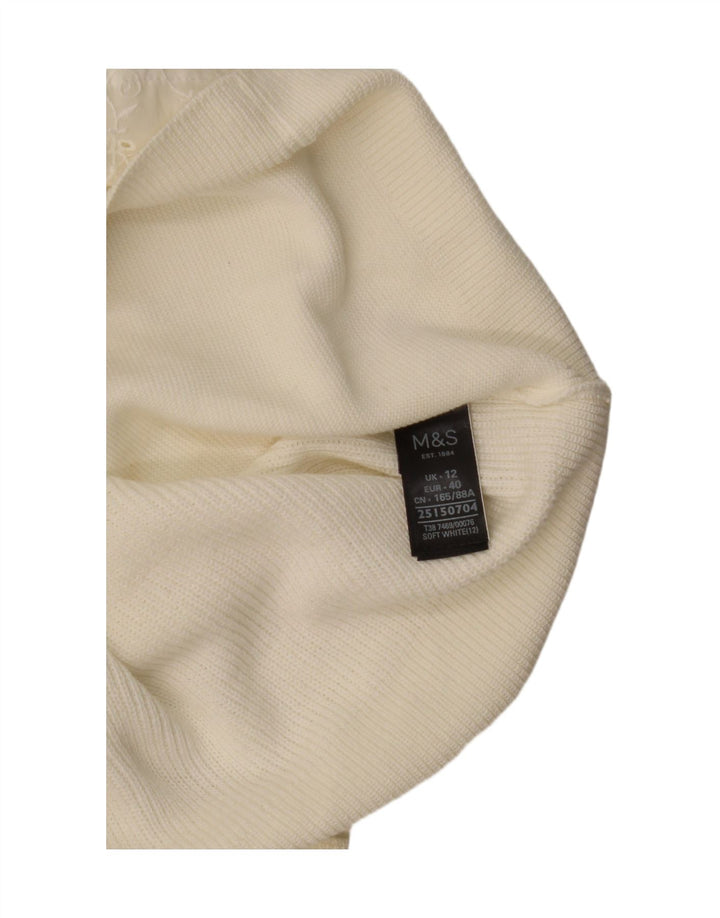 Maglione maglione con scollo a barca da donna Marks & Spencer UK 12 medio bianco