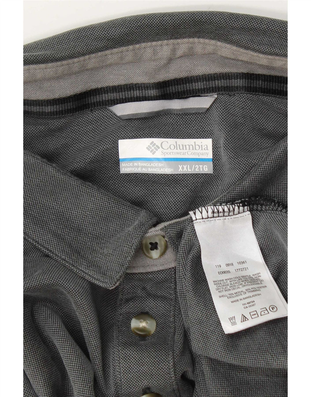 Polo Columbia da uomo 2XL in modal grigio