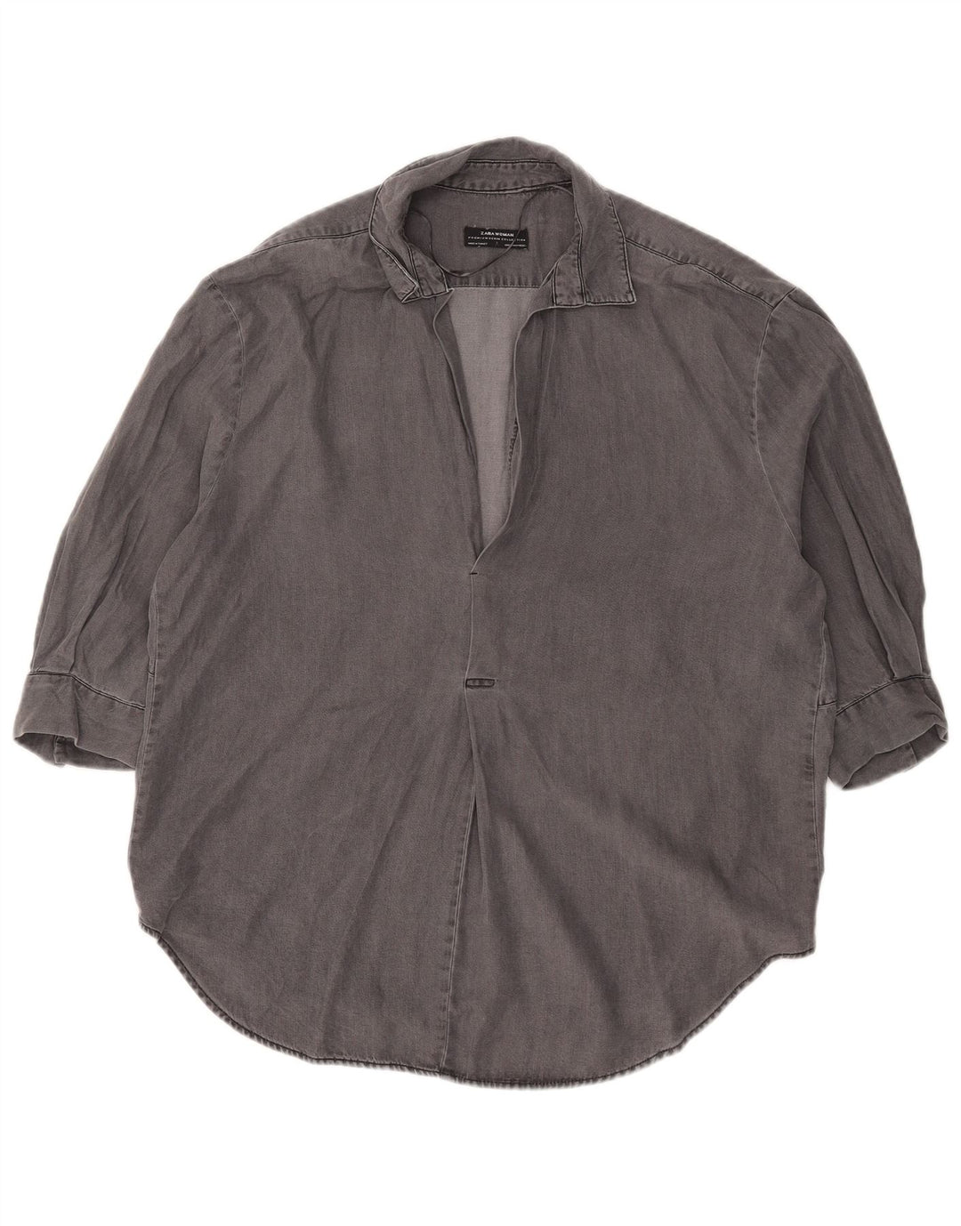 Maglia pullover oversize da donna Zara con maniche a 3/4 UK 14 Lyocell grigio medio