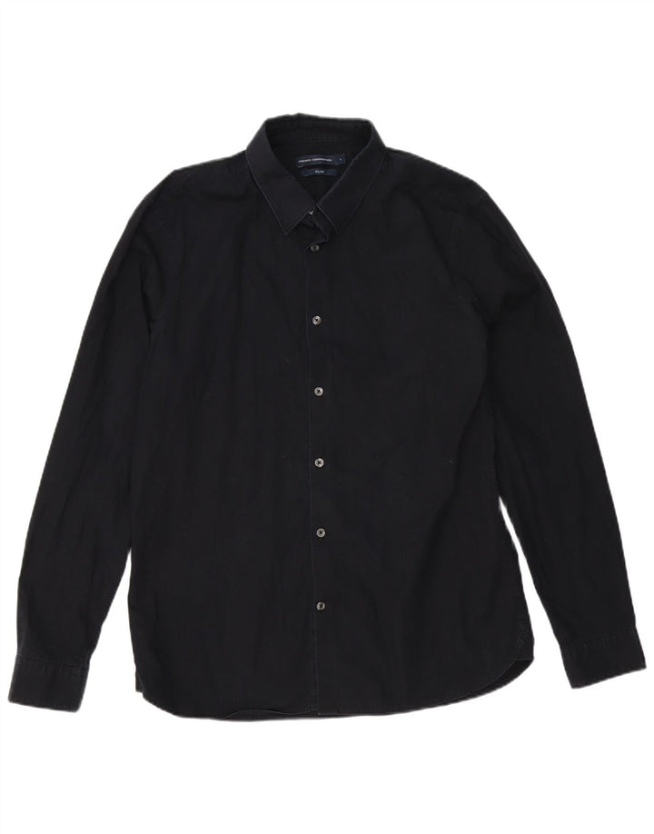 Camicia slim da uomo French Connection grande in cotone blu navy