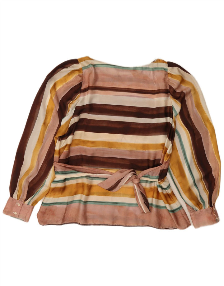 Top Zara a maniche lunghe da donna, UK 12, a righe multicolori medie