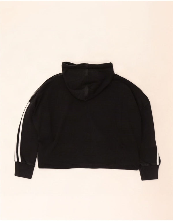 Maglione con cappuccio oversize corto da donna Adidas UK 24/26 2XL Cotone nero