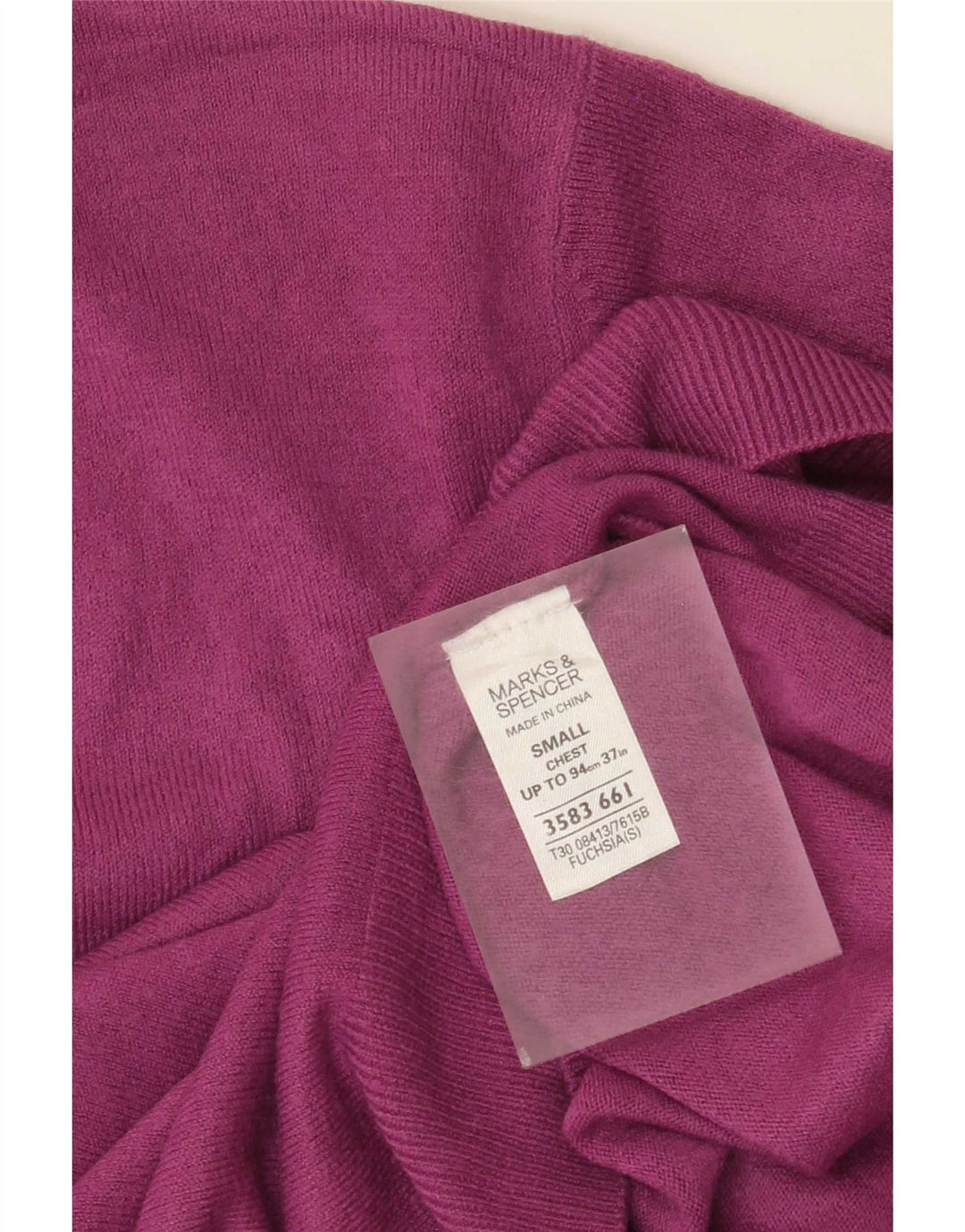 Maglione da uomo con scollo a V Marks & Spencer piccolo acrilico marrone