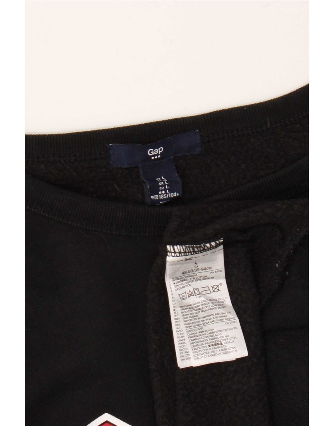 Gap Felpa grafica da uomo Maglione grande cotone nero
