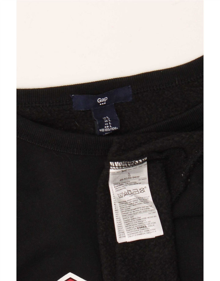 Gap Felpa grafica da uomo Maglione grande cotone nero
