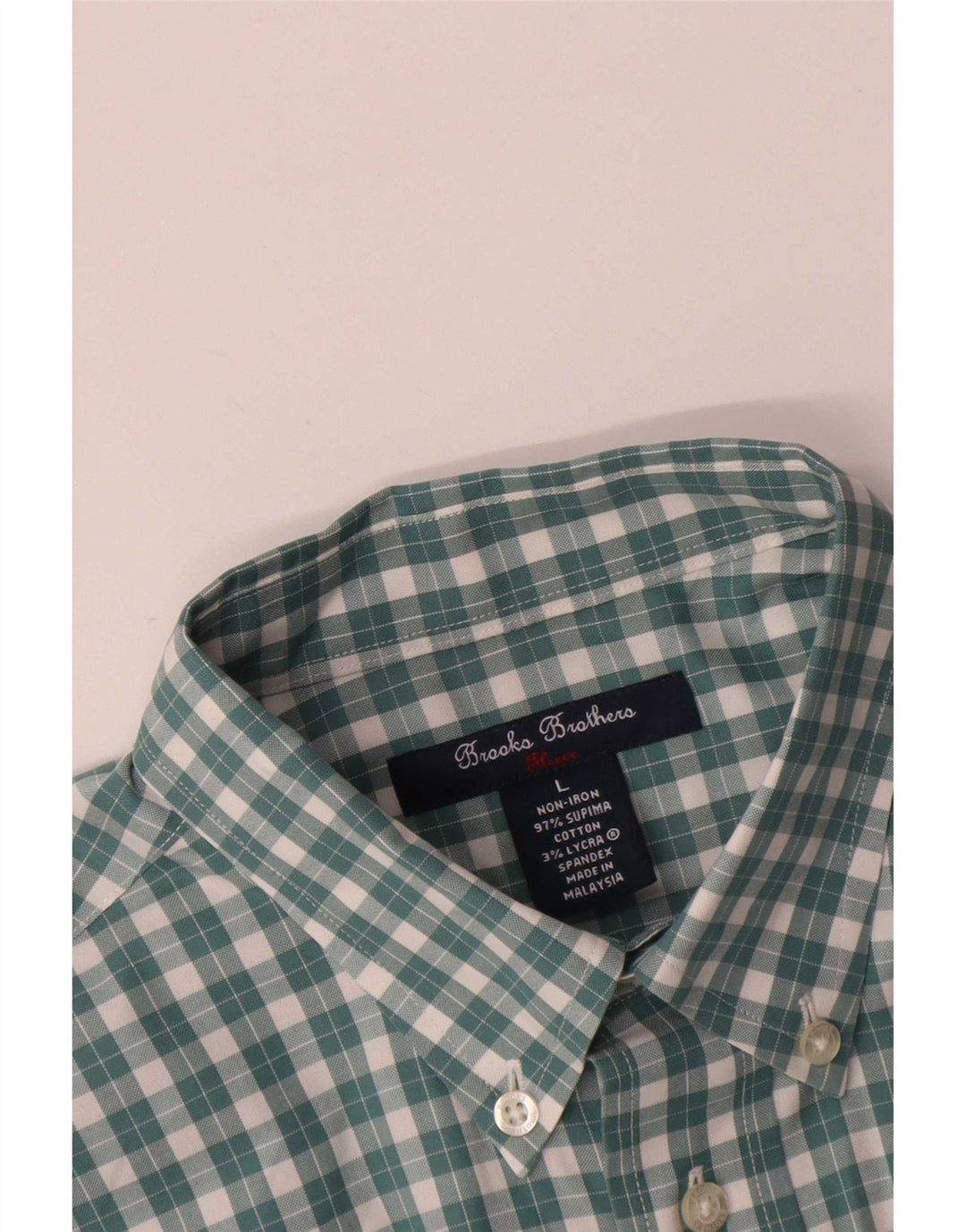 Camicia da uomo Brooks Brothers in cotone a quadri verdi grandi