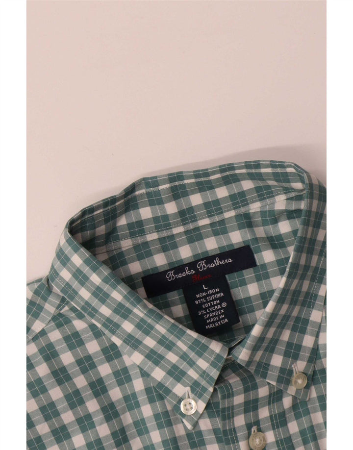 Camicia da uomo Brooks Brothers in cotone a quadri verdi grandi