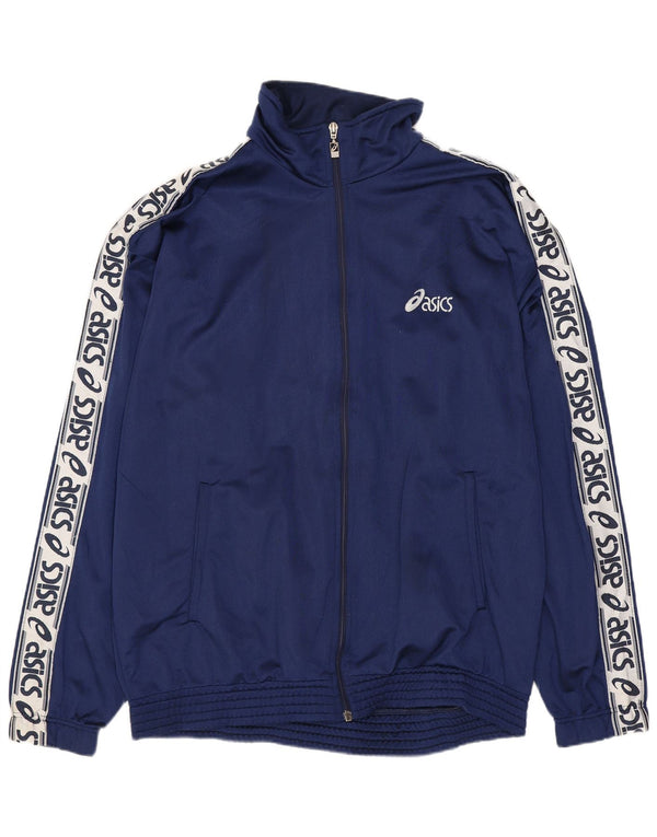 Giacca da ginnastica grafica da uomo Asics XL XL in poliammide color block blu navy