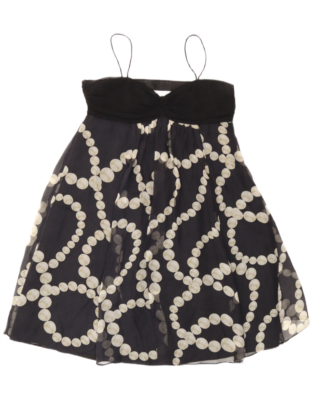 Abito sottoveste da donna Zara UK 14 grande nero maculato