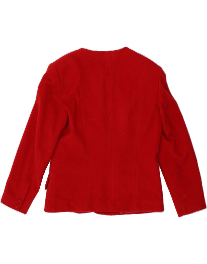 Giacca blazer da donna a 5 bottoni VINTAGE UK 14 grande lana rossa