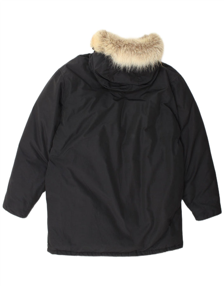 Giacca Parka con cappuccio da uomo Woolrich UK 40 grande cotone nero