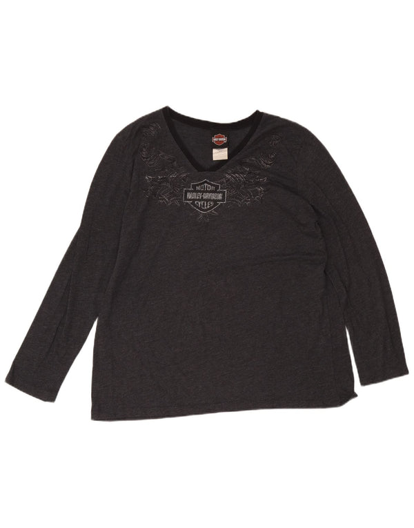 Maglietta a maniche lunghe da donna Harley Davidson UK 20 2XL Cotone grigio