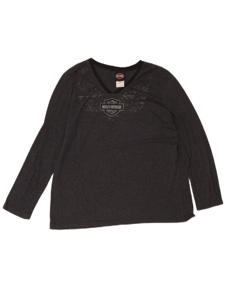 Maglietta a maniche lunghe da donna Harley Davidson UK 20 2XL Cotone grigio