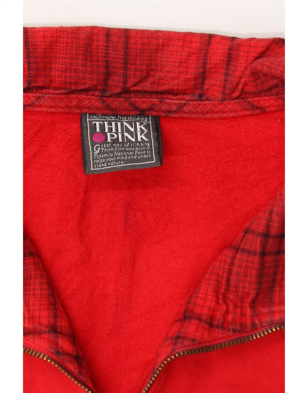 Think Pink Felpa con collo con zip da uomo Maglione grande rosso