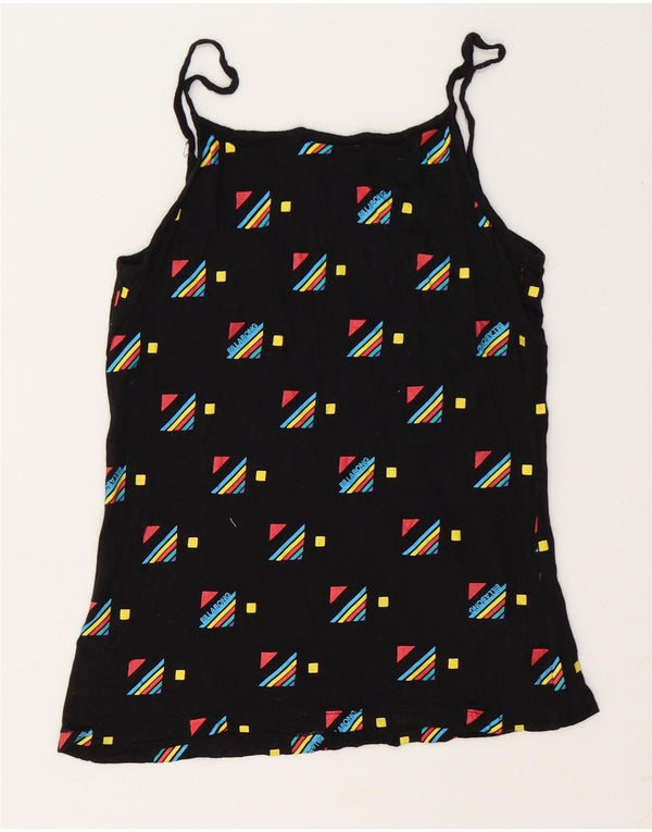 Billabong Maglietta grafica da donna UK 10 Piccola modale geometrica nera