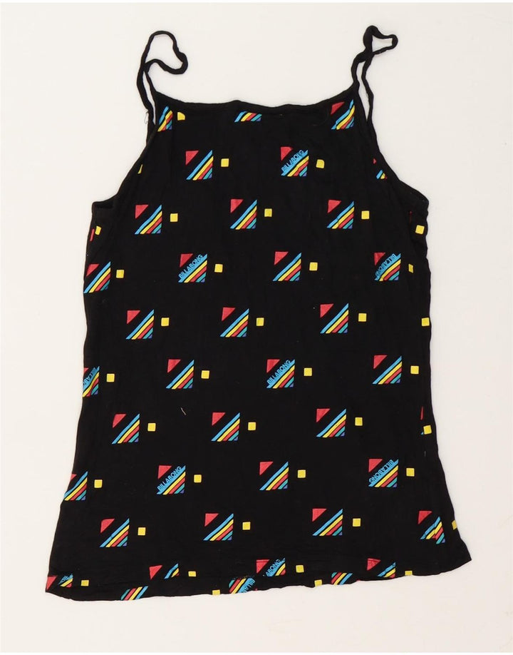 Billabong Maglietta grafica da donna UK 10 Piccola modale geometrica nera