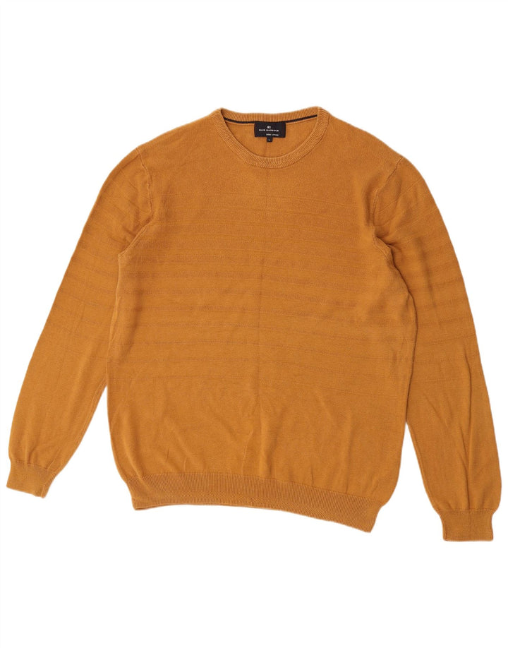 Maglione maglione girocollo da uomo Marks & Spencer blu Harbour grande oro