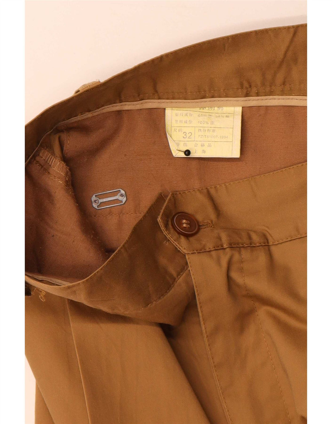 Pantaloni chino con pegging da uomo vintage W32 L30 Beige