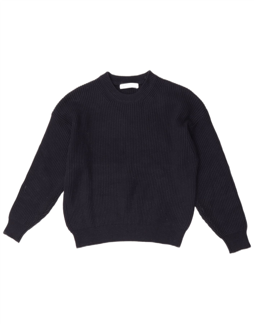 Maglione maglione girocollo oversize da donna Zara UK 6 XS poliestere blu navy