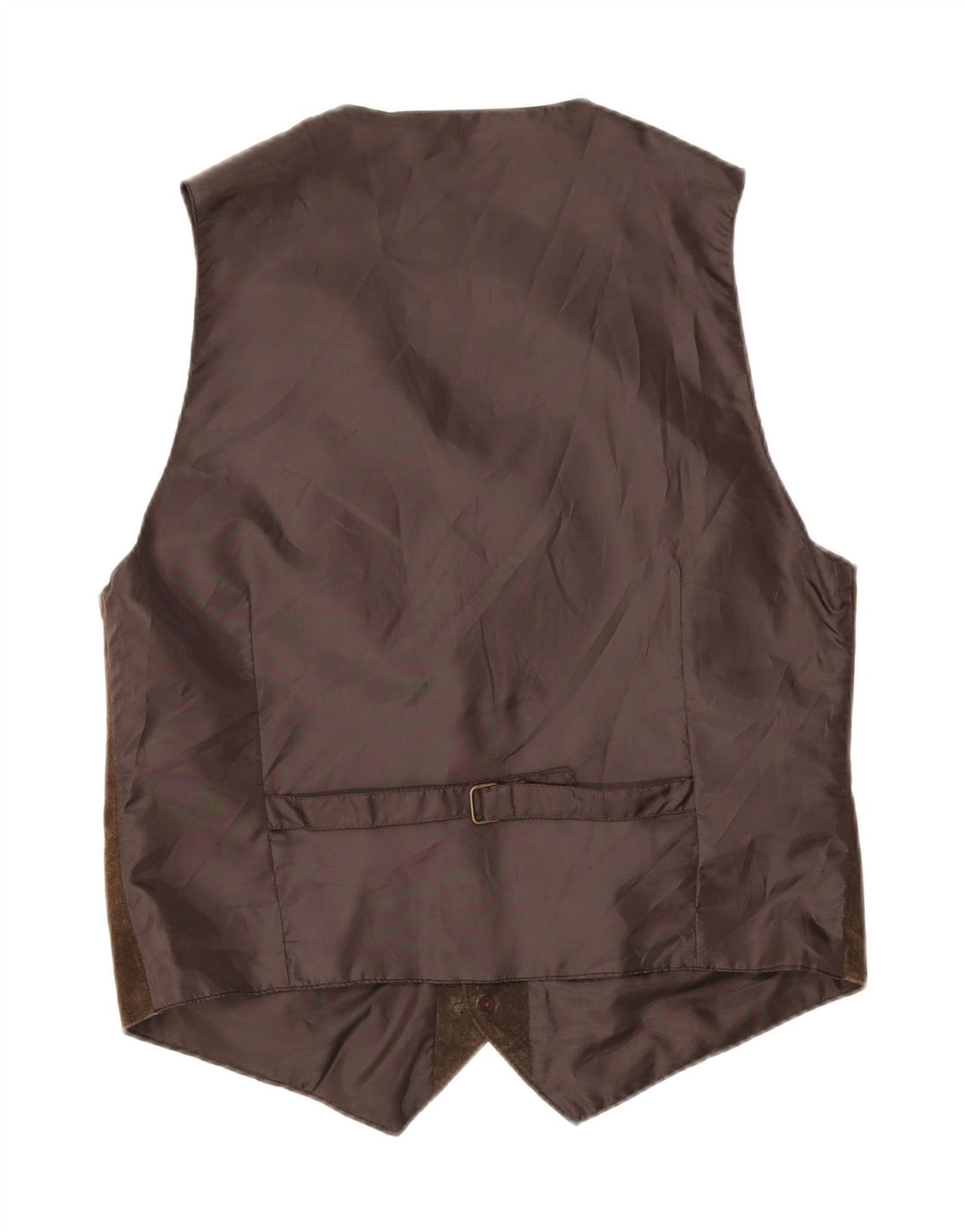 Gilet vintage da uomo in pelle scamosciata grande in pelle marrone
