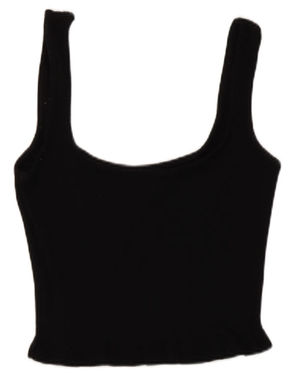 Top corto da donna Zara UK 8 piccolo in viscosa nera