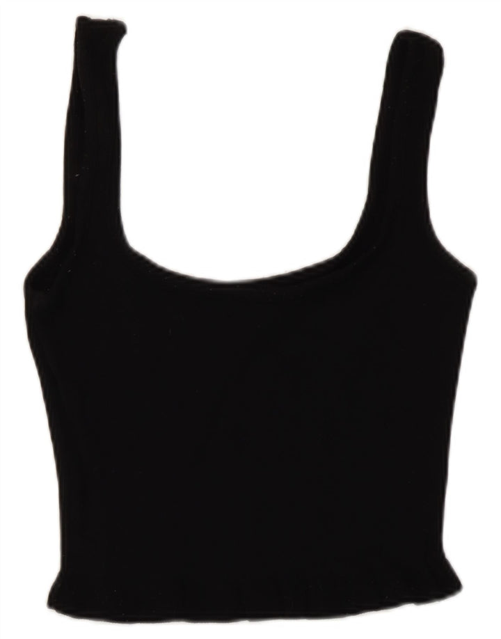 Top corto da donna Zara UK 8 piccolo in viscosa nera