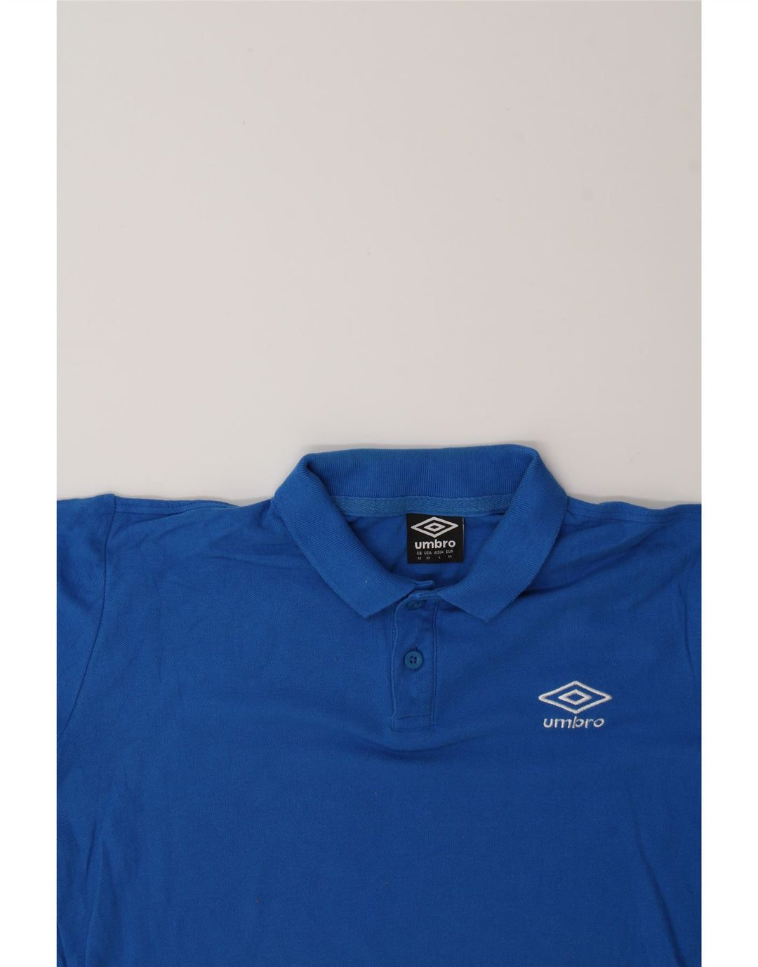 UMBRO Mens Polo Shirt Medium Blue Cotton Vintage Umbro and Second-Hand Umbro from Messina Hembry 