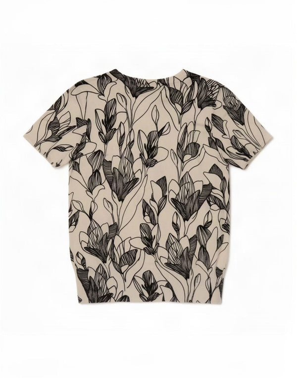 Top cardigan a maniche corte da donna Marks & Spencer UK 12 medio bianco floreale