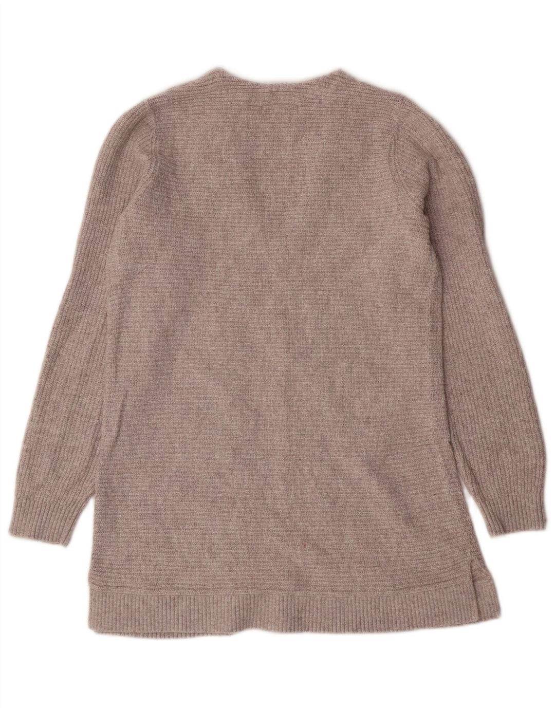 FAT FACE Maglione da donna con scollo a V lungo UK 10 Piccolo cotone grigio