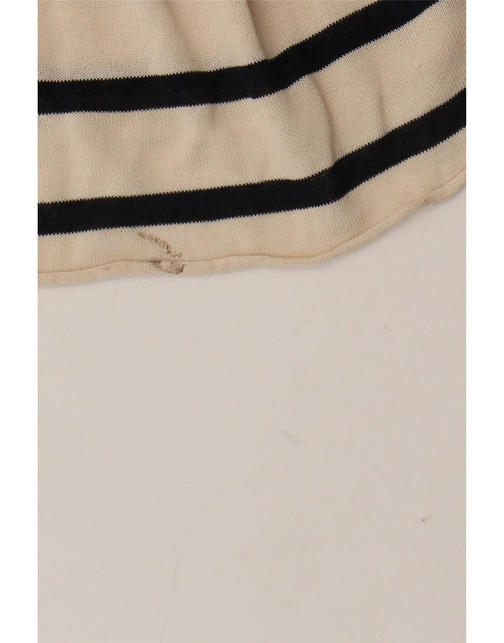 Prendisole da donna Zara UK 10 piccolo in cotone a righe bianco sporco