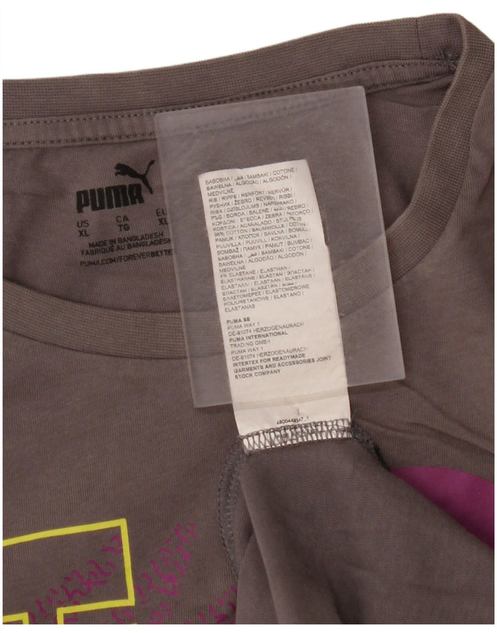 T-shirt grafica da uomo PUMA Top XL in cotone grigio
