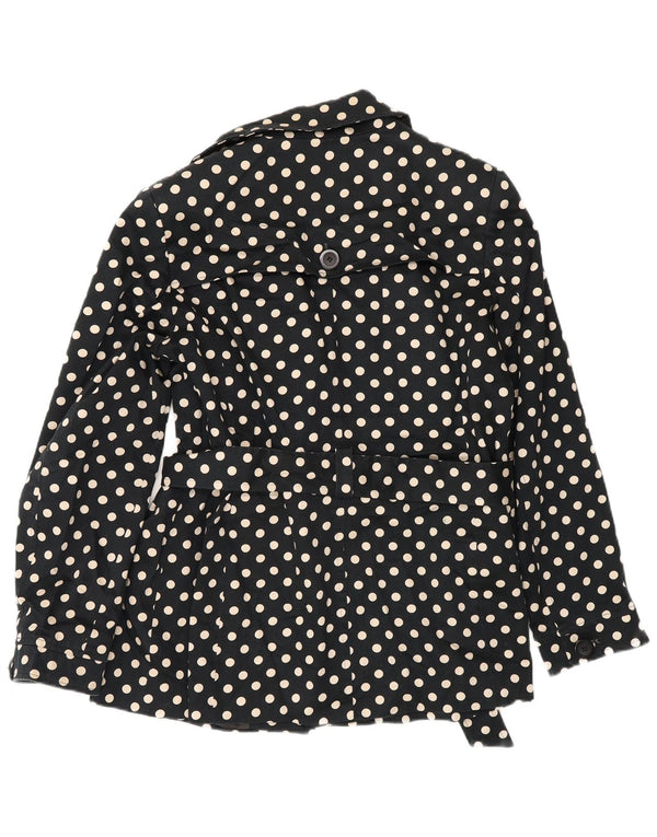 Giacca da donna a 3 bottoni John Lewis UK 16 grande cotone nero a pois