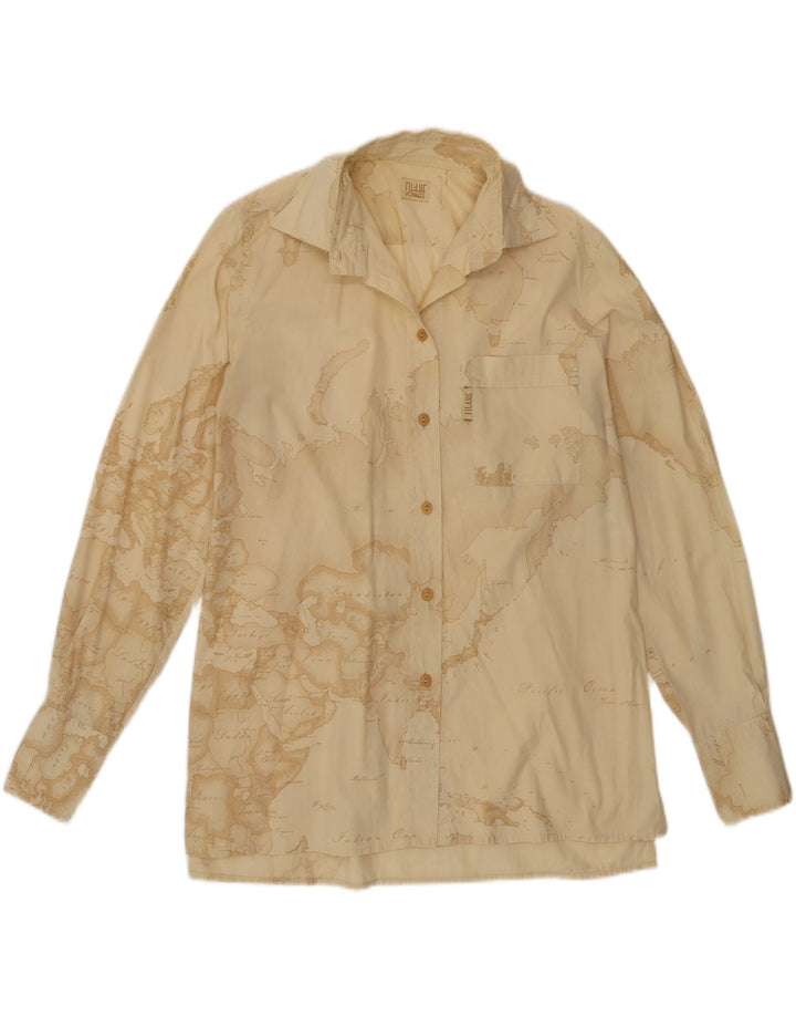 ALVIERO MARTINI Camicia grafica da donna IT 42 Cotone beige medio