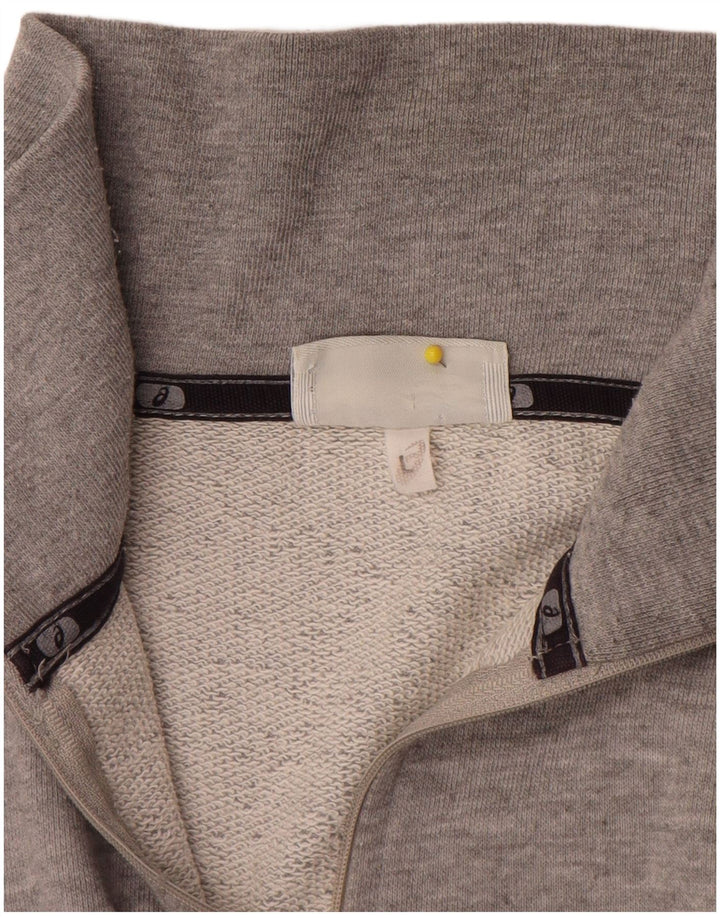 Felpa Asics Uomo Con Zip Collo Maglione Grande Grigio