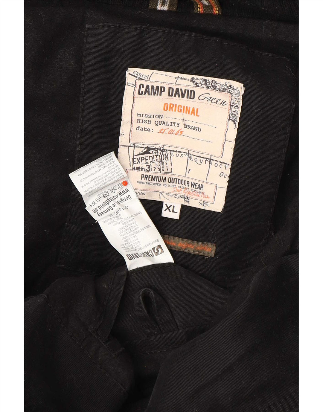 Camp David Bomber grafico da uomo UK 42 XL Cotone nero