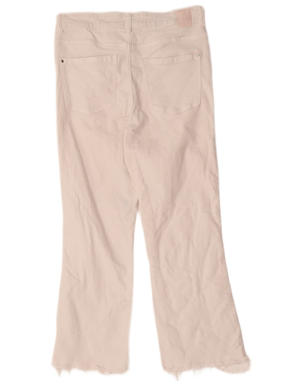 Zara Jeans da donna a gamba larga piccoli W28 L27 Cotone bianco