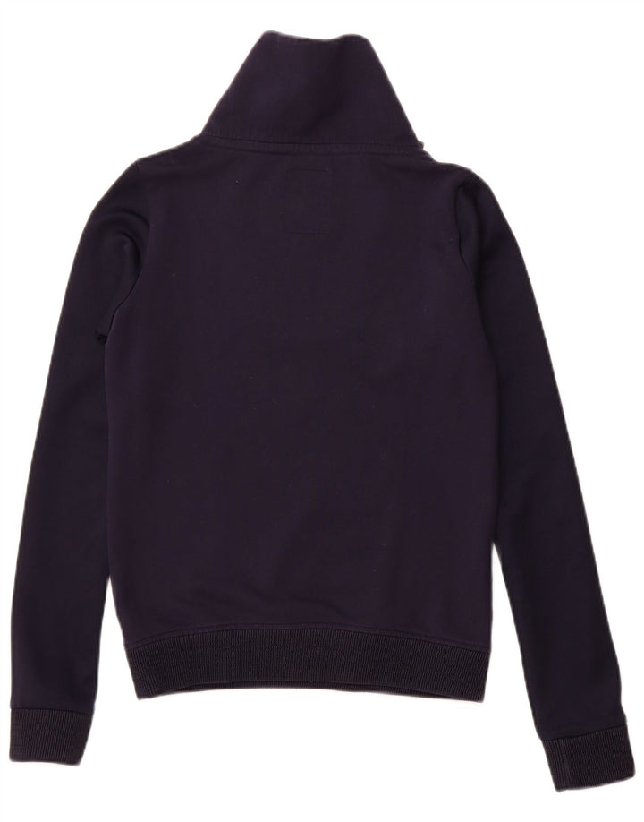 Felpa da donna slim fit con collo con zip G-Star, maglione piccolo in cotone blu navy