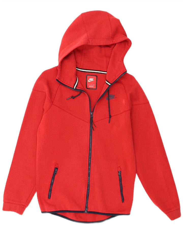 Felpa con cappuccio e zip Nike da uomo piccola in cotone rosso