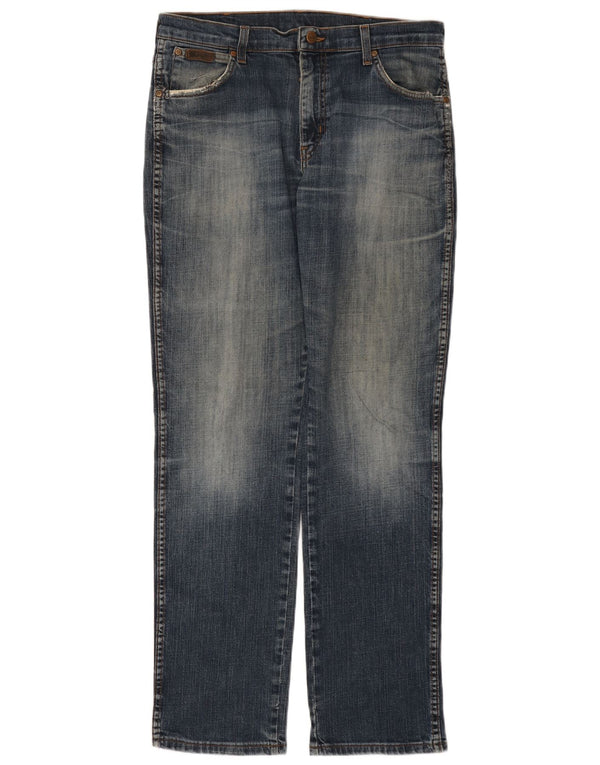 WRANGLER Jeans dritti elasticizzati Texas da uomo W34 L32 cotone blu